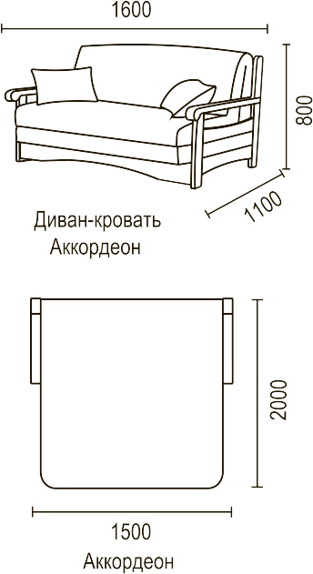 Диван аккордеон с ящиком Москва с доставкой